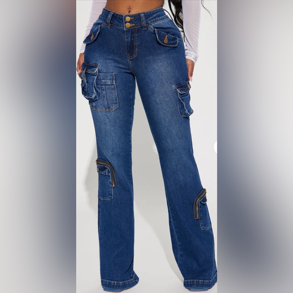 Stylish Blue Cargo Jeans